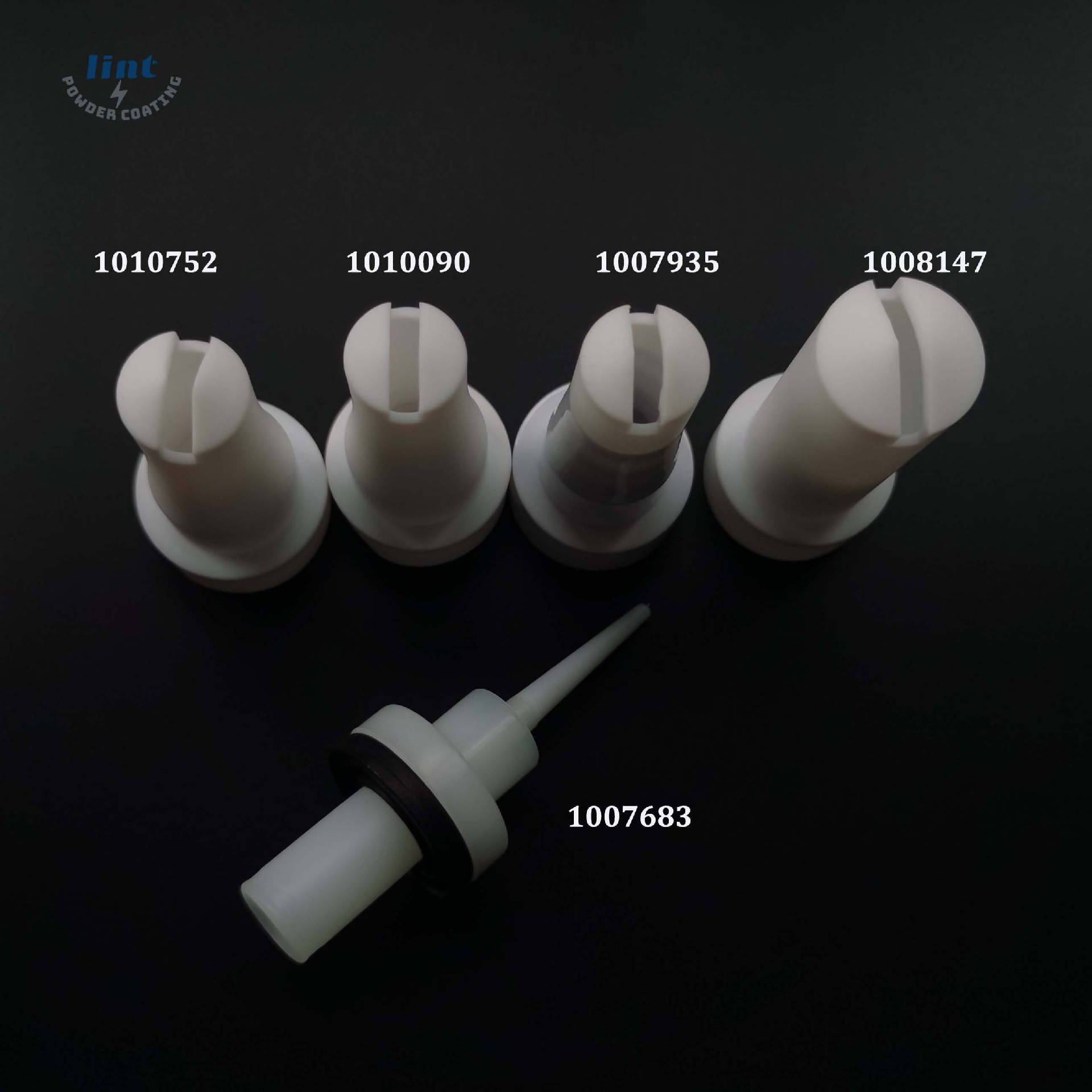 1010752 GM03 manual Powder coating gun accessories Flat jet nozzle NF20 1010090 NF21 1007935 NF24 1008147 Flat electrode